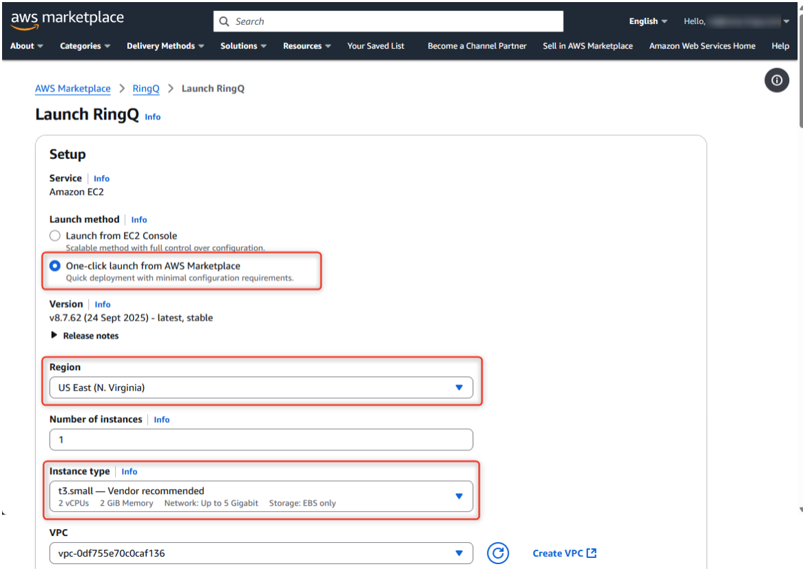 AWS launch application